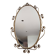 Oval mirror in gilded brass and floral decor, 1950s