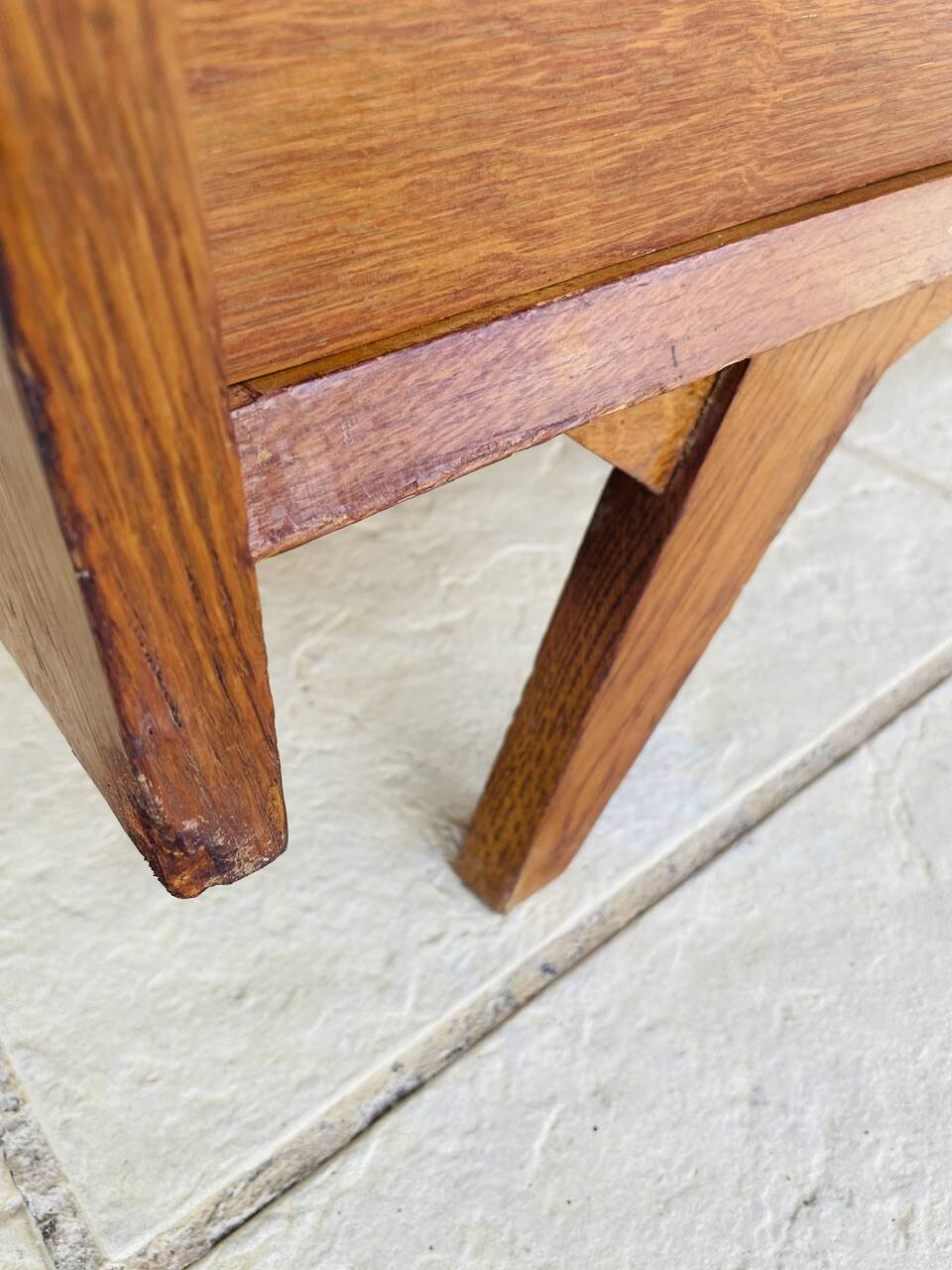 Oak storage unit, splayed legs circa 1950s