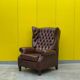 Brown leather Handmade Chesterfield Recliner Armchair