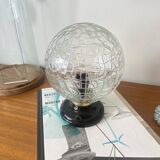 Ceiling light or wall light with cracked glass globe, 15 cm, porcelain rose.