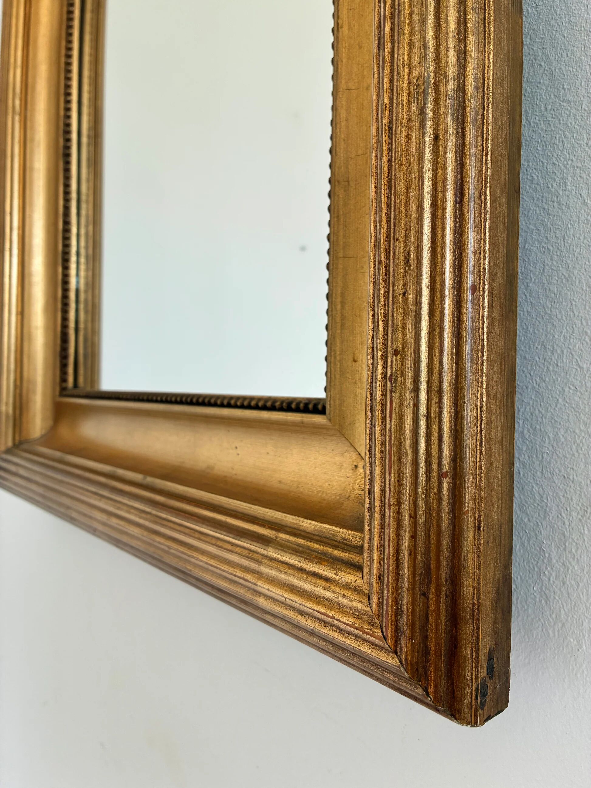 Paire de miroirs muraux en bois doré danois antiques, fin du 19e siècle