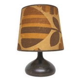 Vintage ceramic lamp signed F. Comte lampshade flowers