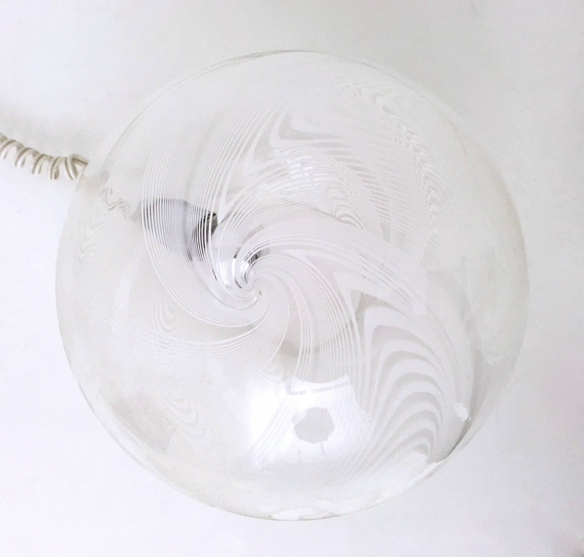 Pair of Postmodern Spheric Glass Table Lamps by Lino Tagliapietra for La Murrina