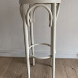 Pair of vintage bistro stools canné blanc