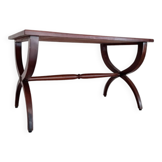 Table basse ancienne en bois - piétement croisé