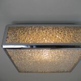 Vintage ceiling lamp with plastic sheets in chomed profiles 46x46 cm