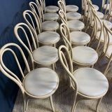 Set of 24 bistro chairs Thonet light curved wood & Skai GO IN Germany