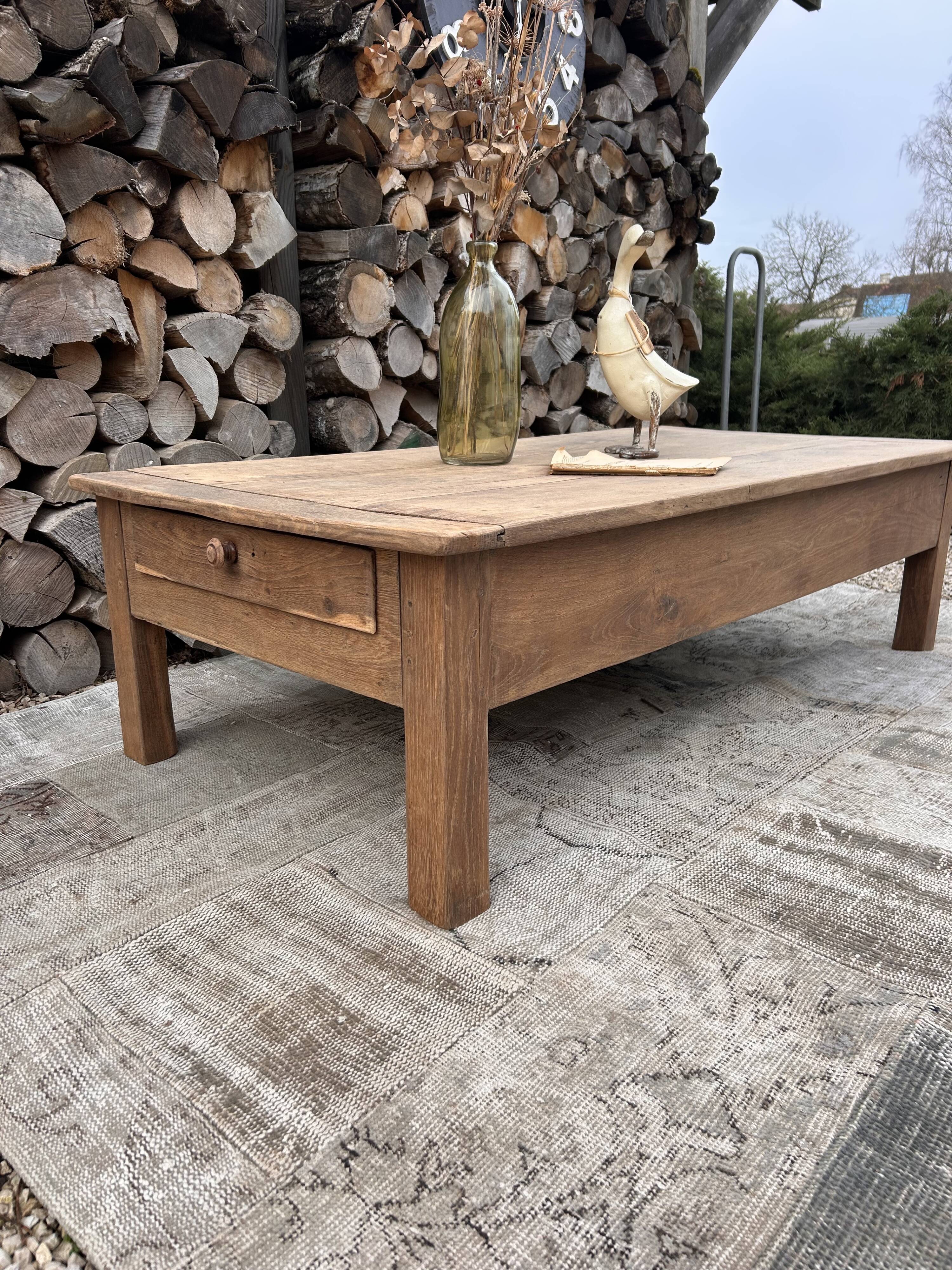Table basse de ferme chêne massif