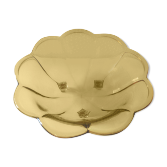 Cut/saladier tripod in the shape of amber-coloured flower