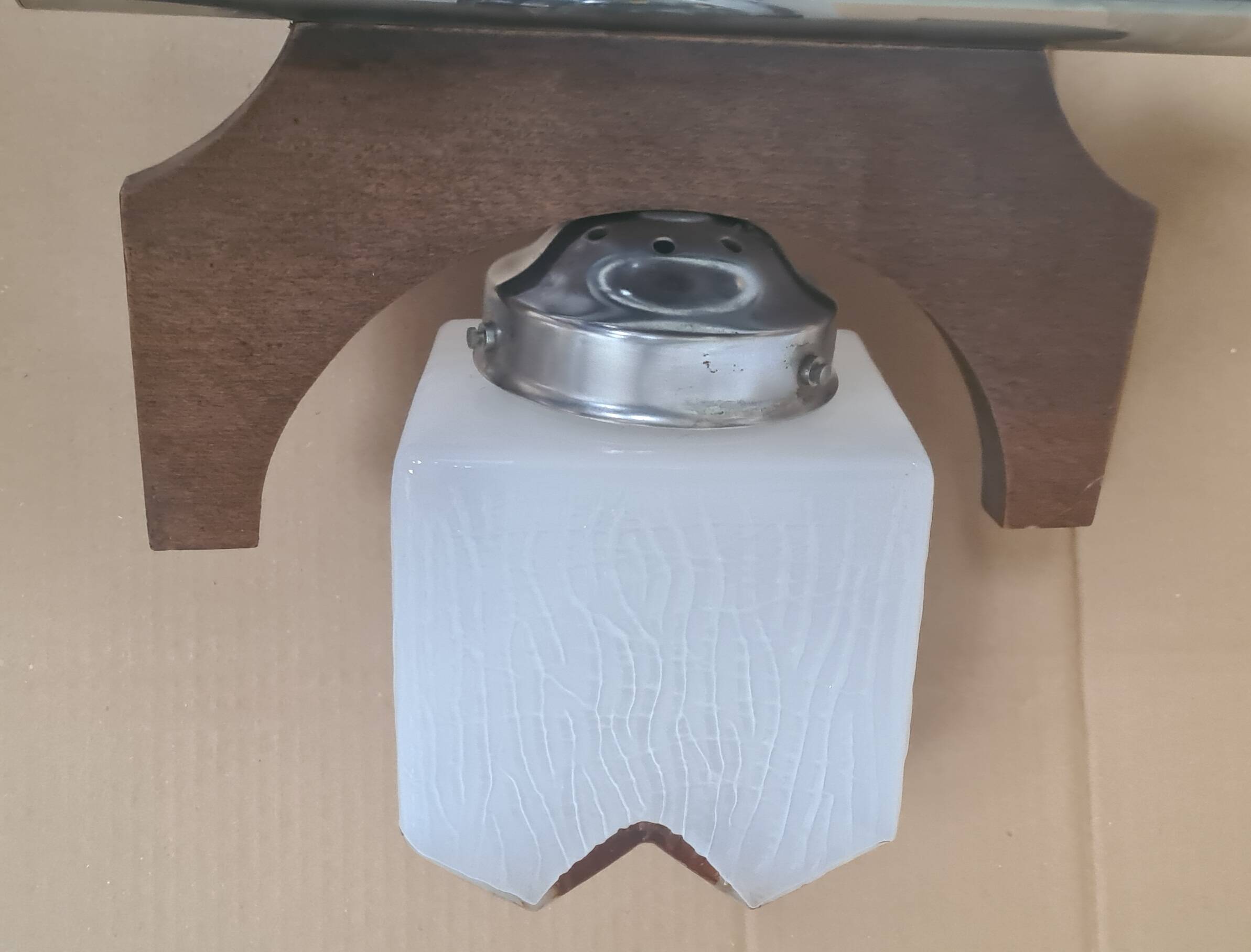 1970s Italian wood chandelier Vintage Italian Carlo Mason Mazzega 47xh73