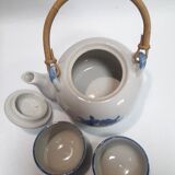 Service à thé chinoisant théière 2 tasses grès vernissé