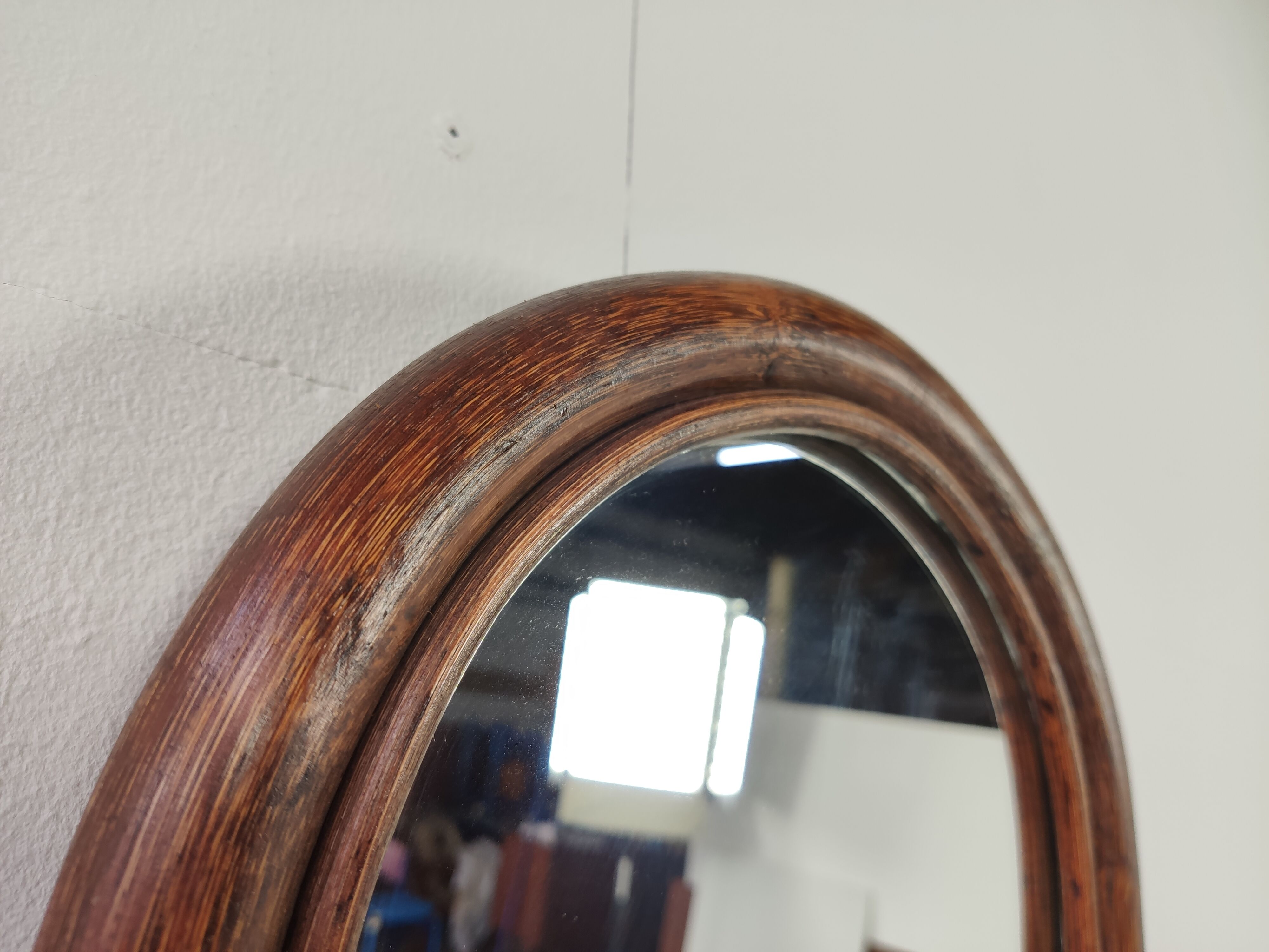 Vintage rattan mirror