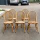 5 chaises anglaises Windsor en bois massif courbé XXème