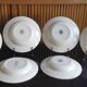 6 old mismatched deep plates Terre de Fer, glass and blue colors
