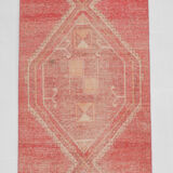 Red vintage runner rug, 91x341cm