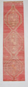 Red vintage runner rug, 91x341cm