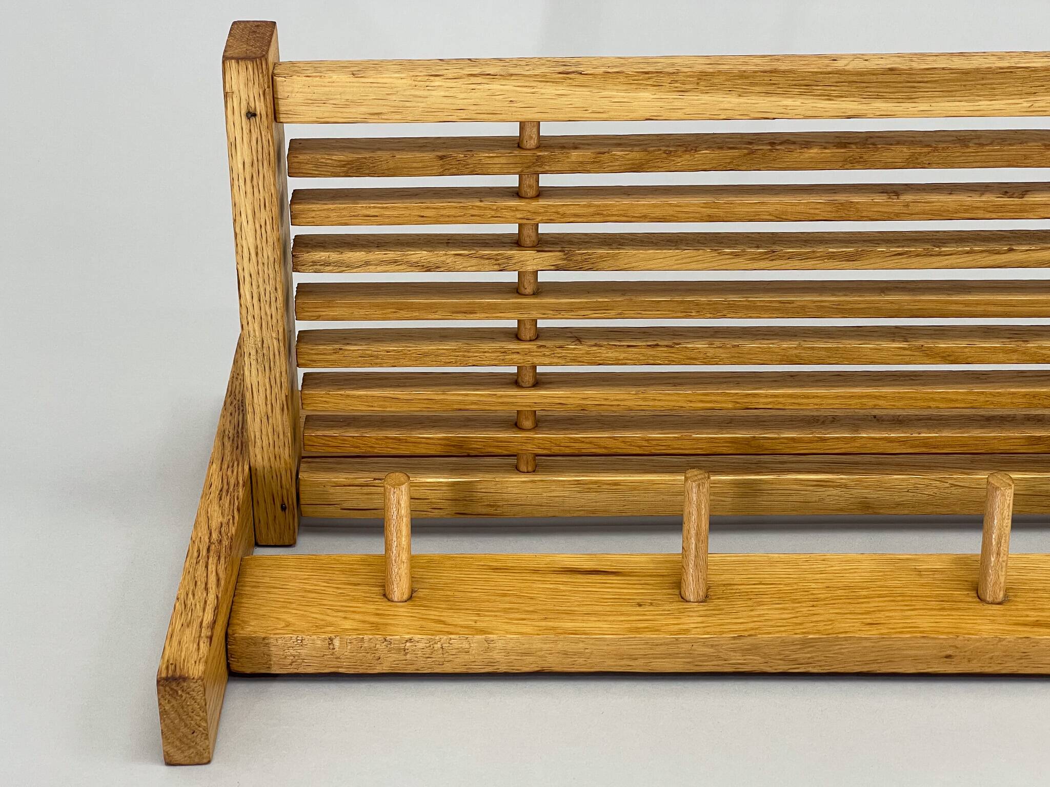 Mid-century Coat Hanger with Folding Shelf, Czechoslovakia