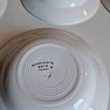 Set of 9 deep plates, earthenware from Creil Montereau, Colette model.