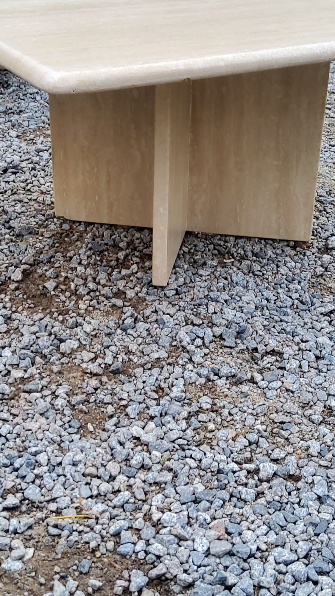 Set of 3 travertine trundle coffee tables from the 70s