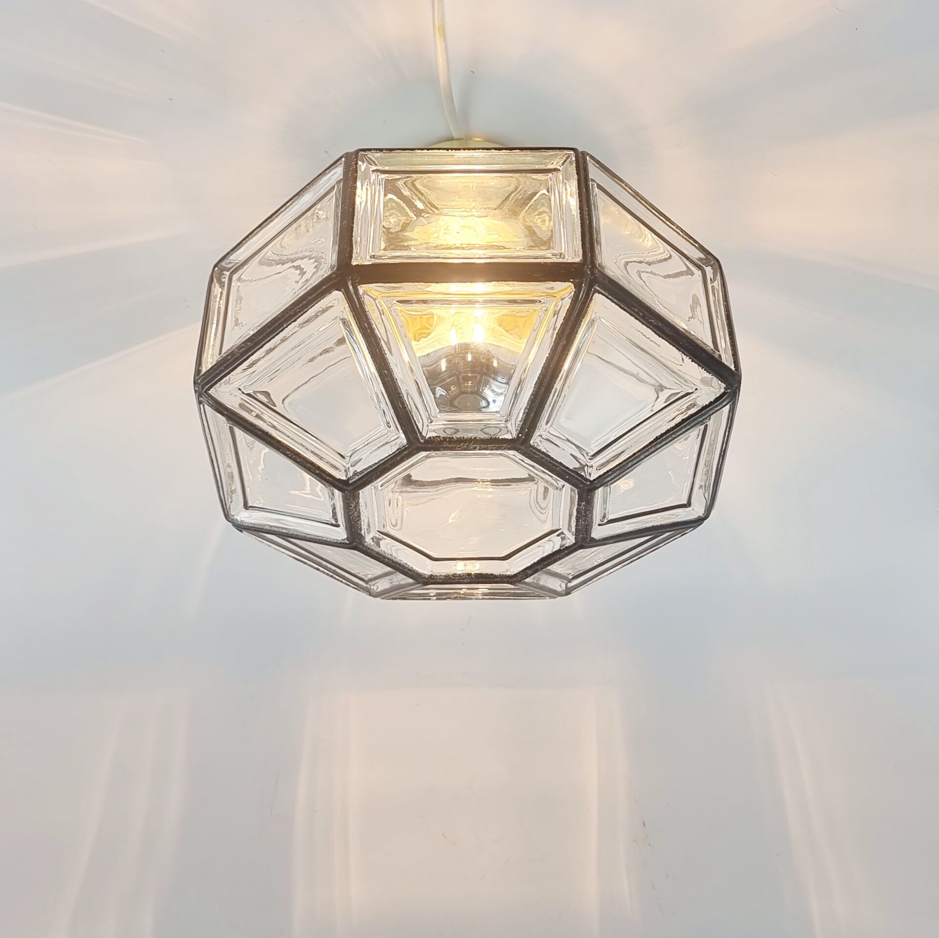 Glass flush mount from Limburg 1960s