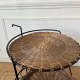 Metal and rattan dessert table Raoul Guys for Airborne 1950