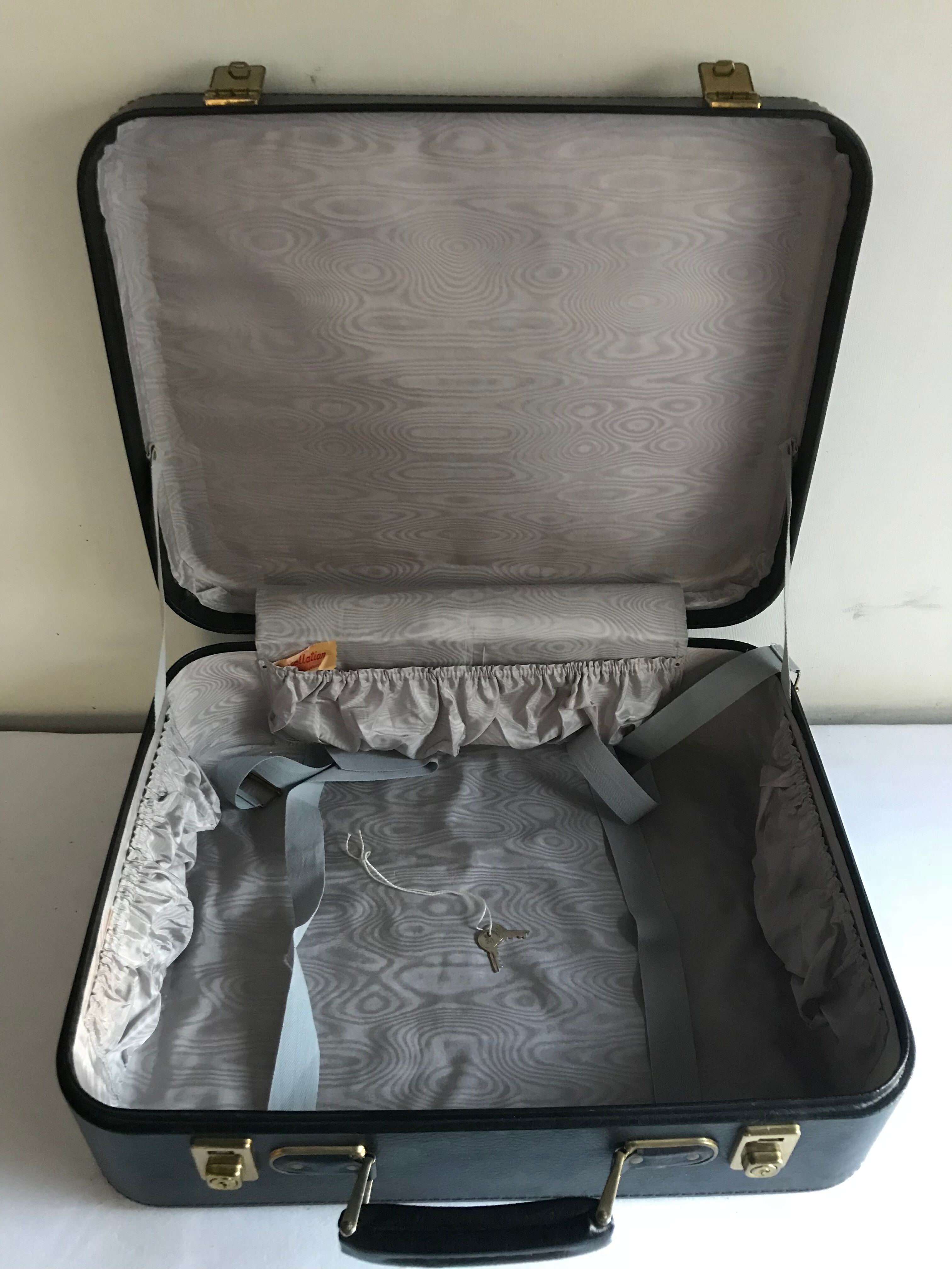 Old suitcase constellation leather black