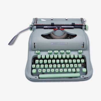 Revised green hermes 3000 typewriter with new ribbon