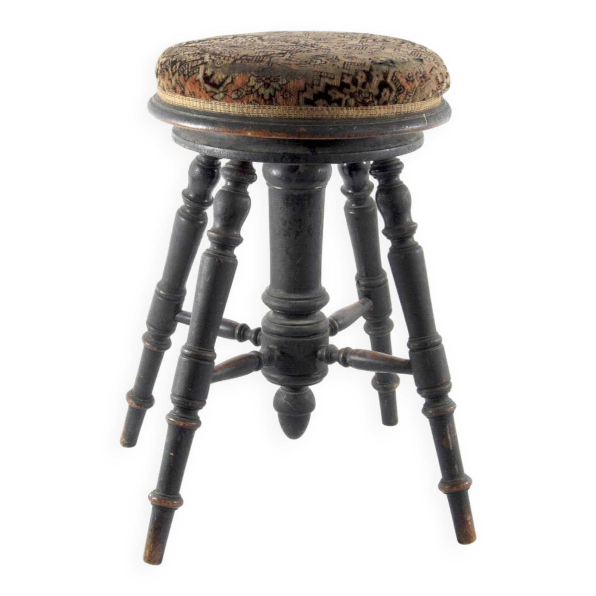 Dutch antique adjustable piano stool