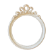 Large round carved wooden frame with ribbon knot decoration - Shabby chic