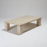 Rectangular travertine coffee table, 1970s