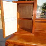 Vintage oak sideboard with sentry boxes and mirror