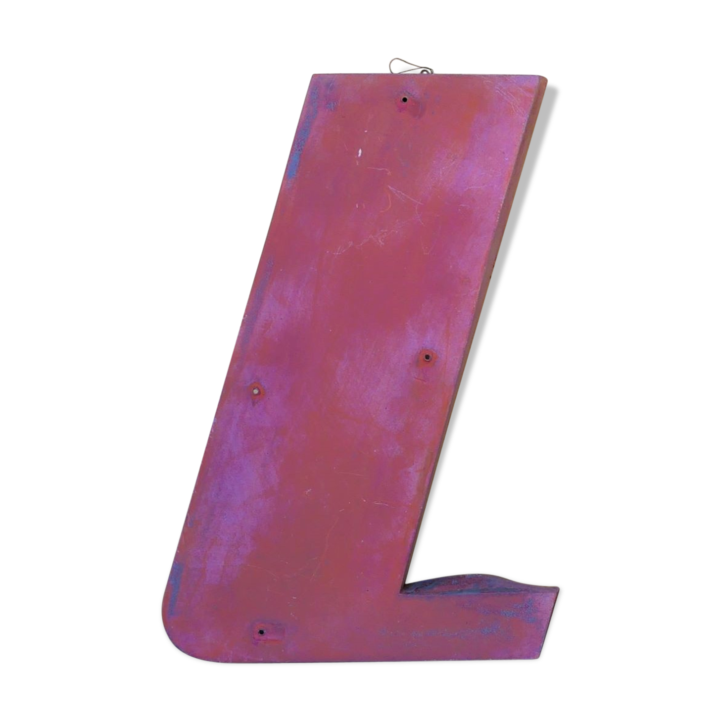 Letter to sign vintage metal 'L '.