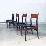 Mid-Century Scandinavian Modern Teak Dining Chairs, Set of 4