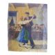 HS PAINTING/CANVAS GENRE SCENE "DANCING COUPLE" signed M.RUMMELHART 1949
