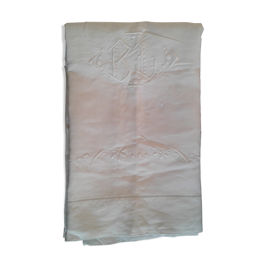 Drap lin monogramme brodé