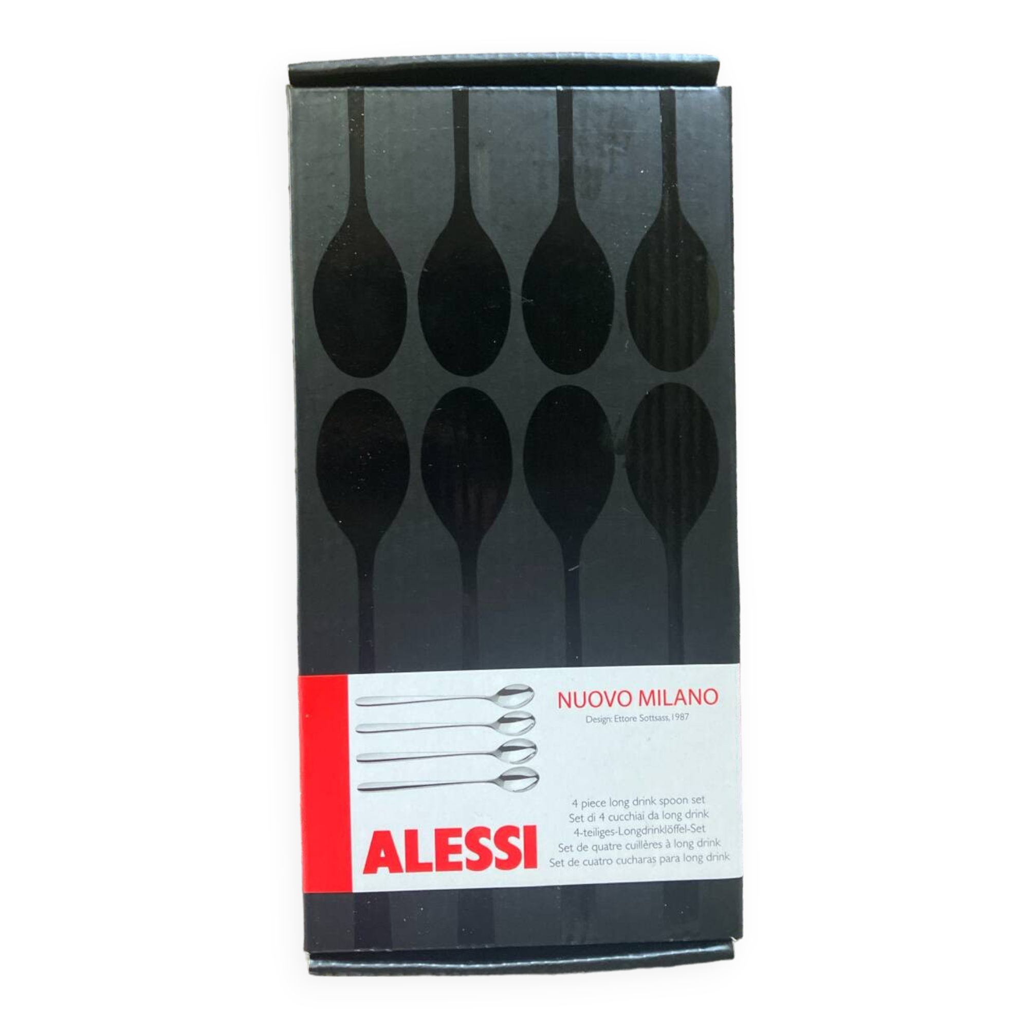 Lot 4 Alessi Long Drink Spoon Design Ettore Sottsass 1987 Nuovo Milano