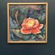 Original Swedish Oil on Canvas – “Yellow Rose” by B. Högsk – Signed – Vintage & Framed – 33 × 33 cm (13" × 13")