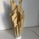 Vintage 1970 Athéna lamp by Georgia Jacob, draped in light salmon - 50 cm