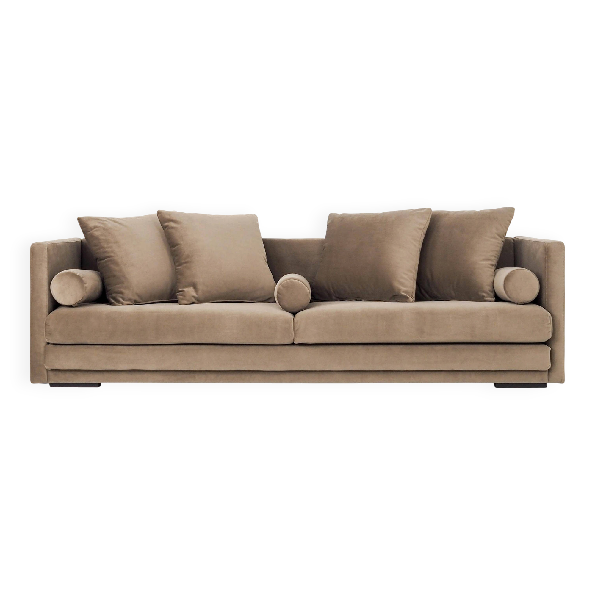 Sofa MALMO brown velour, Scandinavian design