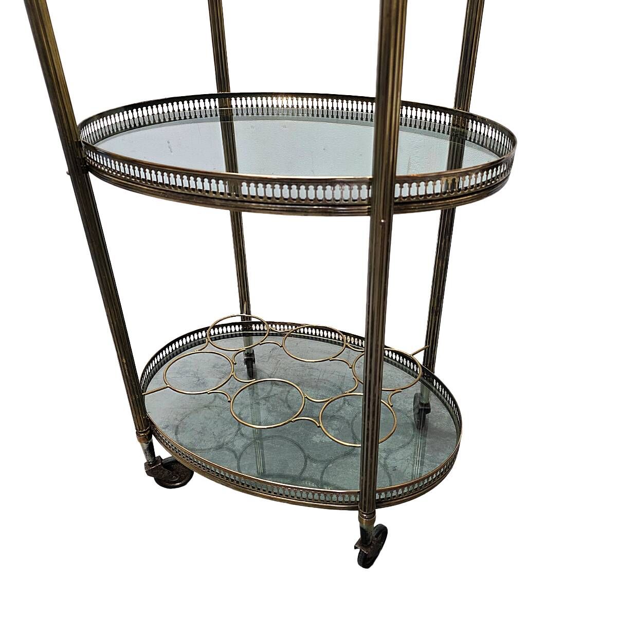 Vintage French Brass Serving Trolley, 1960s