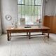 Solid walnut farmhouse castle table 1900 XXL
