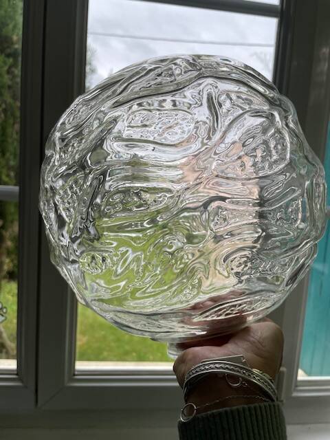 large 1970s moulded glass globe