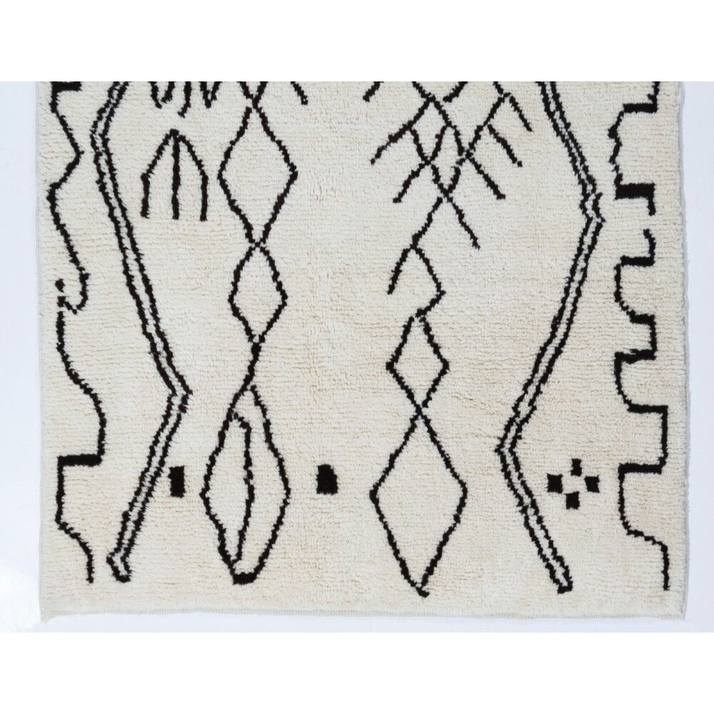 New Moroccan style Tulu Rug Made of Natural Undyed Wool. Custom Options Available