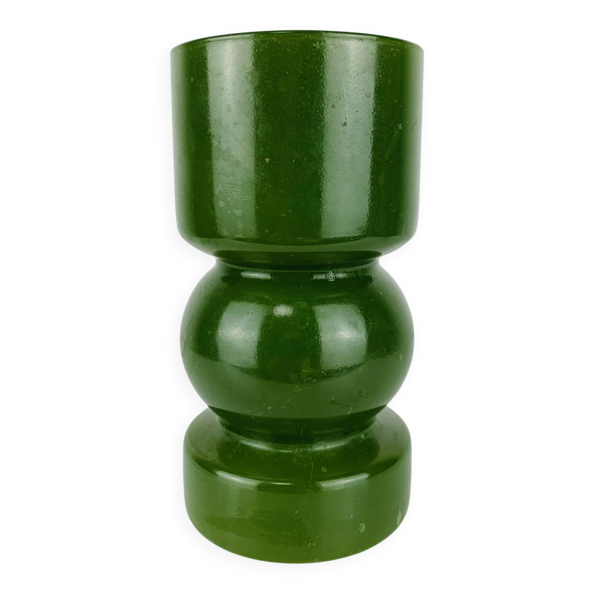 Green glass vase in Scandinavian style