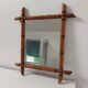 bamboo mirror, vintage, 41 by 48cm