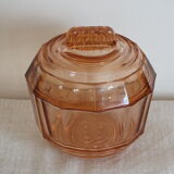 Vintage pink molded glass sweetener