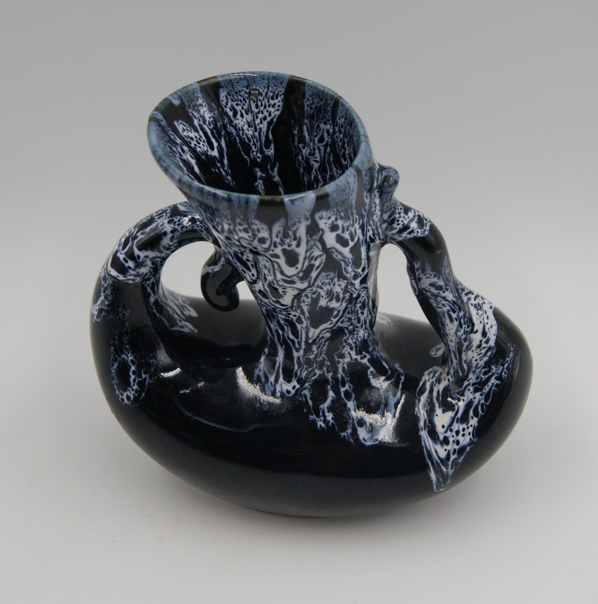 Vintage flamed sandstone vase