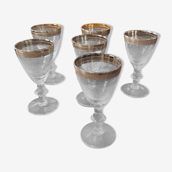 Set of 6 glasses engraved with digestive / liqueur / port / drop