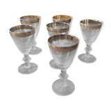 Set of 6 engraved digestive/liqueur/port/drop glasses