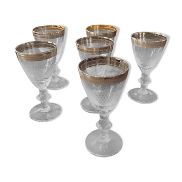 Set of 6 engraved digestive/liqueur/port/drop glasses